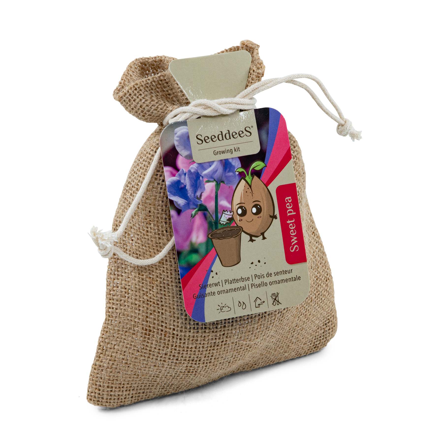 SeeddeeS kweekset jute zak met trekkoord - Siererwt